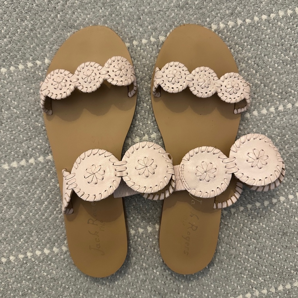 Jack Rogers Lauren II Leather Slide Sandal Size 8